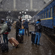 Nigeria students in Ukraine wait at the platform in Lviv railway station, Feb. 27, 2022, in Lviv, west Ukraine.